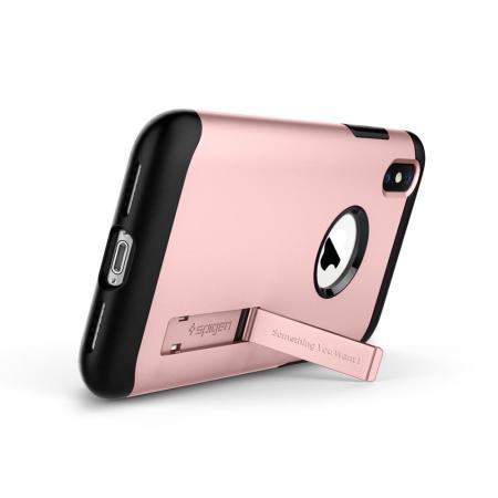 Coque iPhone XS Max Spigen Slim Armor – Robuste avec béquille – Rose