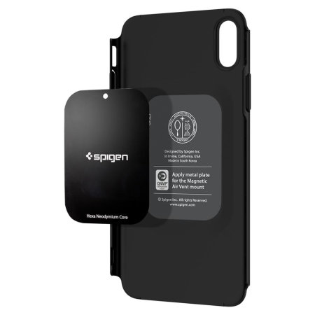 Spigen Thin Fit iPhone XS Max Case and Glass Screen Protector - Black