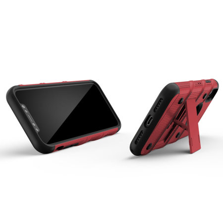 Zizo Bolt iPhone XS Max Tough Case & Screen Protector - Red / Black