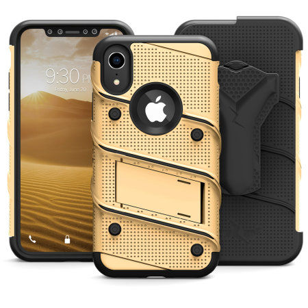 Zizo Bolt iPhone XR Tough Case & Screen Protector - Goud / Zwart