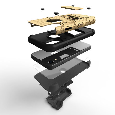Zizo Bolt iPhone XR Tough Case & Screen Protector - Goud / Zwart