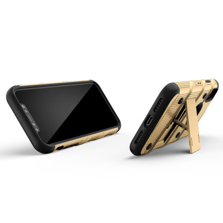 Zizo Bolt iPhone XR Tough Hülle & Displayschutzfolie - Gold / Schwarz