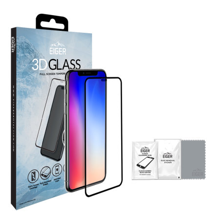 Eiger 3D Glas iPhone XS Max Glas Displayschutzfolie - Schwarz