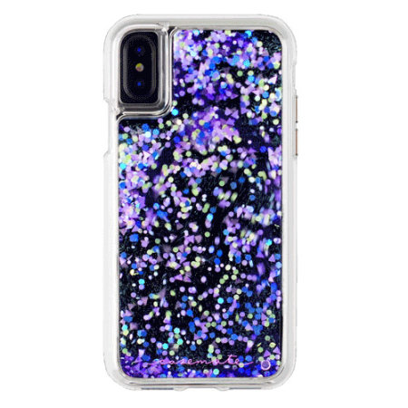 Case-Mate iPhone XS Waterfall Glow Glitter Case - Purple Glow