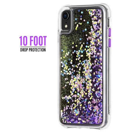 Case-Mate iPhone XR Waterfall Glow Glitter Hülle - Purple Glow