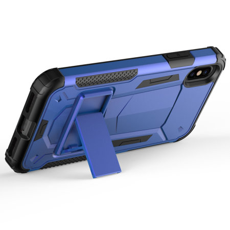 Coque iPhone XS Max Zizo ZV Hybrid Transformer avec béquille – Bleu