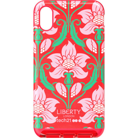 Coque iPhone XS Max Tech21 Evo Luxe – Liberty London – Rouge Azelia