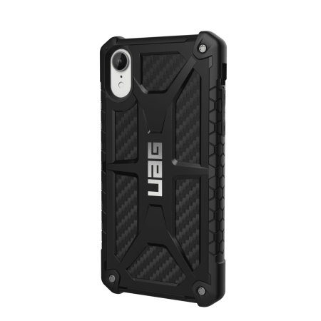 uag monarch premium iphone xr protective case - carbon fibre