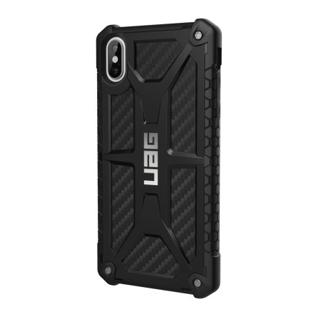 uag monarch premium iphone xs max protective case - carbon fibre