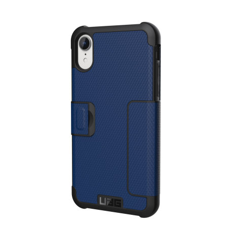 UAG Metropolis iPhone XR Robuste Wallet Hülle - Kobalt