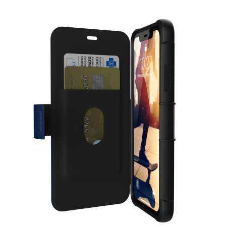 UAG Metropolis iPhone XR Robuste Wallet Hülle - Kobalt