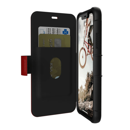 uag metropolis iphone xr rugged wallet case - magma