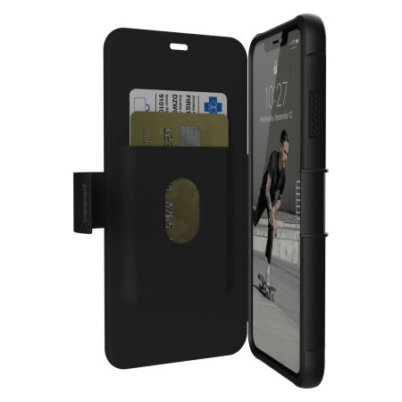 uag metropolis iphone xs max rugged wallet case - black