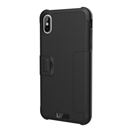 uag metropolis iphone xs max rugged wallet case - black
