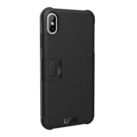uag metropolis iphone xs max rugged wallet case - black