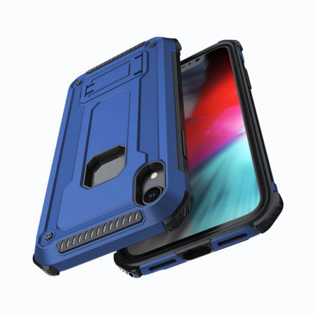 Olixar Manta iPhone XR Tough Case with Tempered Glass - Blue