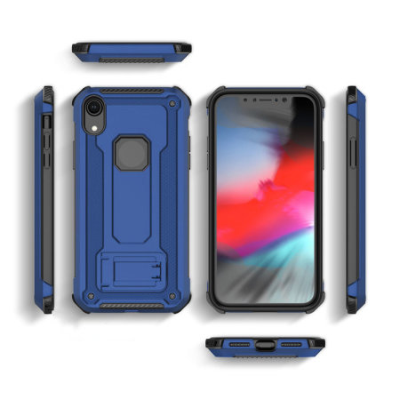 iPhone XR Hülle mit gehärtetem Glas Olixar Manta - Blau