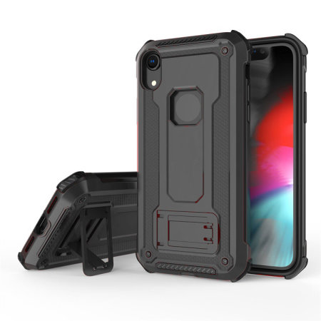 Olixar Manta iPhone XR Tough Case with Tempered Glass - Black