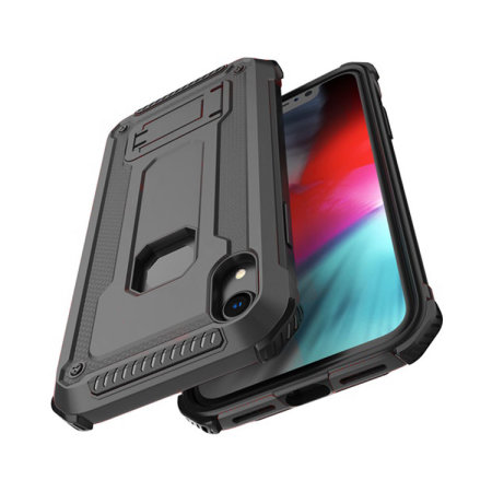 iPhone XR Olixar Manta Case en Gehard Glazen Schermbeschermer - Zwart