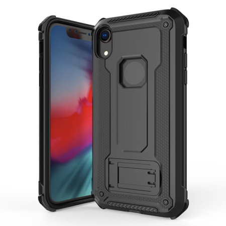 iPhone XR Olixar Manta Case en Gehard Glazen Schermbeschermer - Zwart