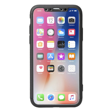 Krusell Arvika 3.0 iPhone XS Full Cover Case & Screen Protector- Black