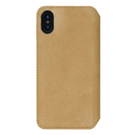 Krusell Broby 4 Card iPhone XS Slanke Portemonnee Case - Cognac