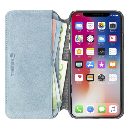 Krusell Broby 4 Card iPhone XR Slanke Portemonnee Case - Blauw