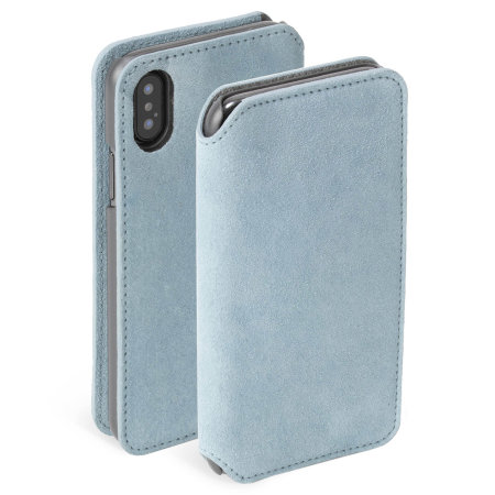 Krusell Broby iPhone XS Max 4 Card Slim Premium Wallet Case - Blue