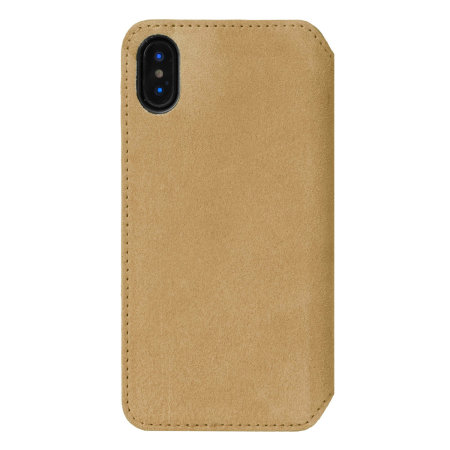 Krusell Broby 4 Card iPhone XS Max Slanke Portemonnee Case - Cognac