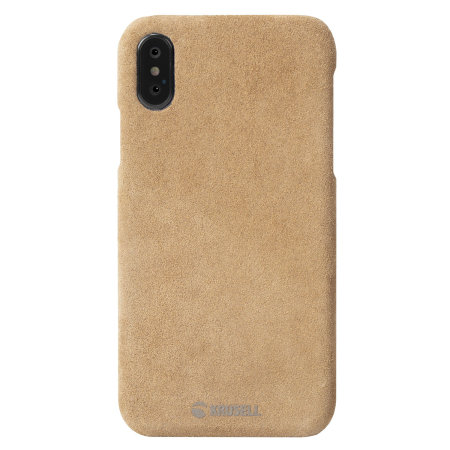 Krusell Broby iPhone XS Premium Leather Slim Cover Case - Cognac