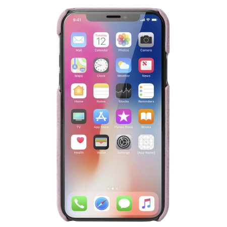 Krusell Broby iPhone XS Max Premium Leather Slim Cover Case - Pink