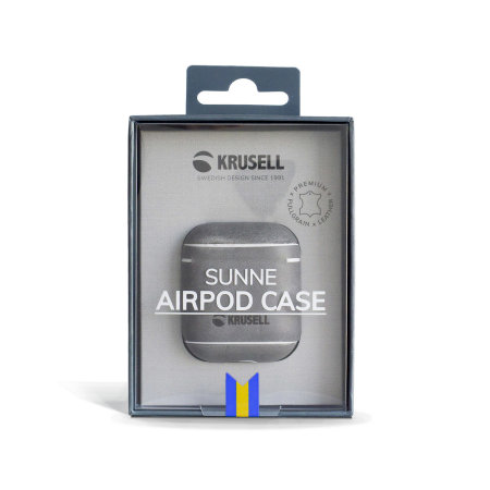 Krusell Sunne AirPod Genuine Leather Case - Grey