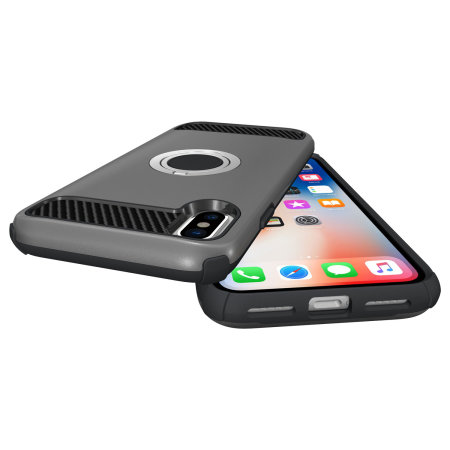 Olixar ArmaRing iPhone XS Case - Zilver