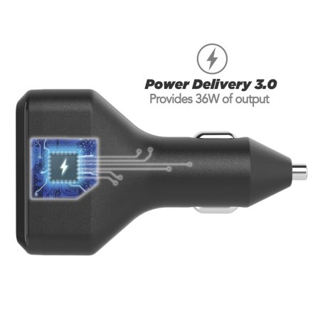 Scosche PowerVolt Power Delivery 3.0 Dual 18W USB-C Car Charger
