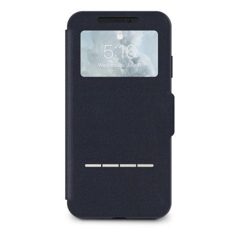 moshi sensecover iphone xs max smart case - midnight blue