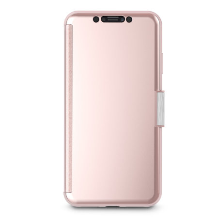 Moshi StealthCover iPhone XS Max Clear View Flip Case - Champagne Pink