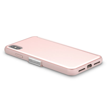 Moshi StealthCover iPhone XS Max Clear View Flip Case - Champagne Pink