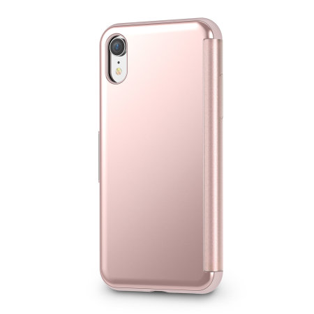 Moshi StealthCover iPhone XR Clear View Flip Case - Champagne Pink