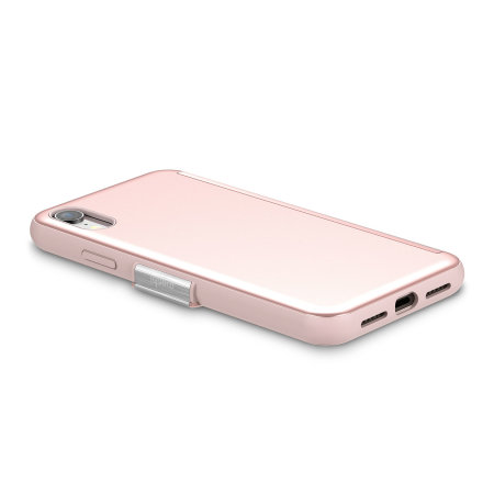 moshi stealthcover iphone xr clear view case - champagne pink