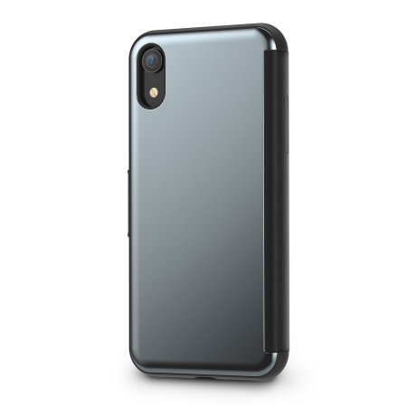 moshi stealthcover iphone xr clear view case - gunmetal grey