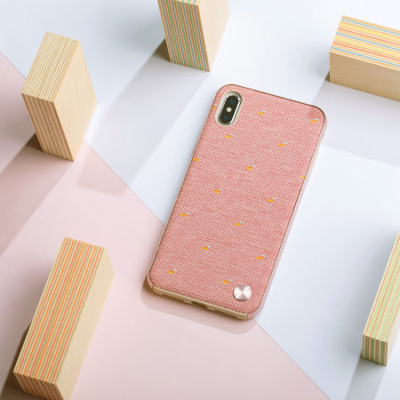 moshi vesta iphone xs max textile pattern case - macaron pink