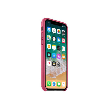 Official Apple Leather iPhone X Case - Fuchsia