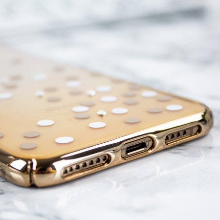 Unique Polka 360 Case iPhone XS Max Case - Gold / Clear