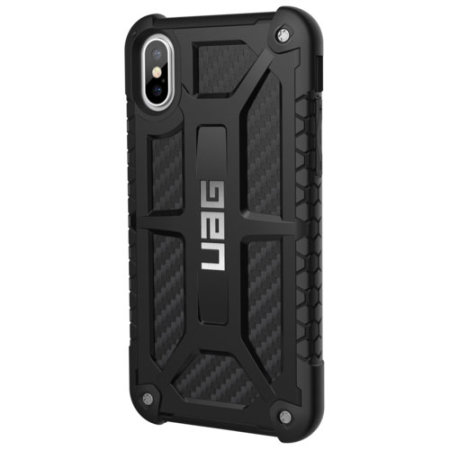 uag monarch premium iphone xs protective case - carbon fibre