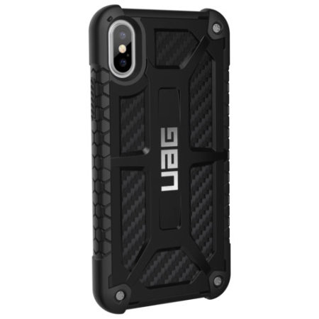 uag monarch premium iphone xs protective case - carbon fibre