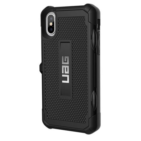 uag trooper iphone xs protective wallet case - black