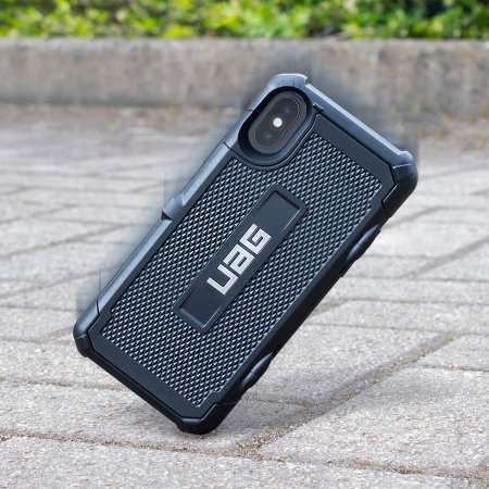 uag trooper iphone xs protective wallet case - black