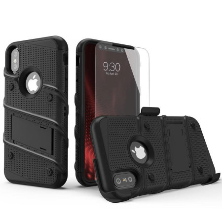 Zizo Bolt iPhone XS Tough Case & Screen Protector - Zwart