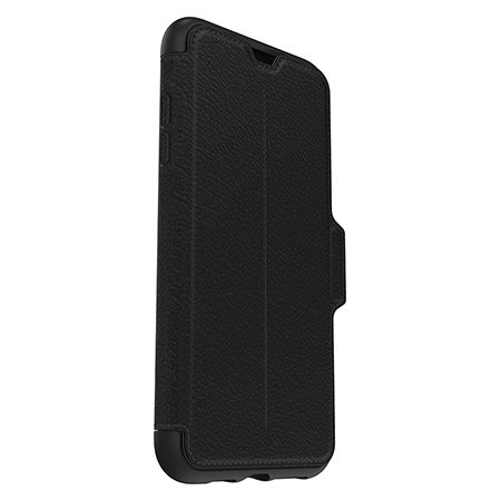 OtterBox Strada Folio iPhone XS Max Leather Wallet Case - Shadow Black