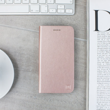 Olixar Leather-Style iPhone XS Plånboksfodral - Rosé Guld
